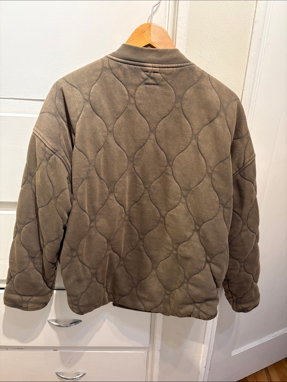 GAP Olive Green Quilted Bomber Jacket - Men's - Picture 4 of 4